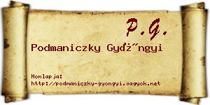 Podmaniczky Gyöngyi névjegykártya