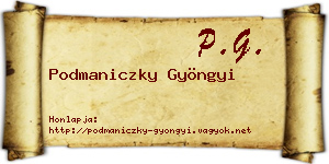Podmaniczky Gyöngyi névjegykártya
