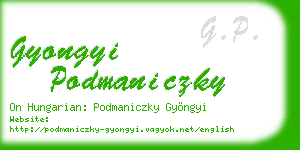 gyongyi podmaniczky business card