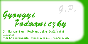 gyongyi podmaniczky business card